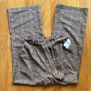 Plaid wide legged pants